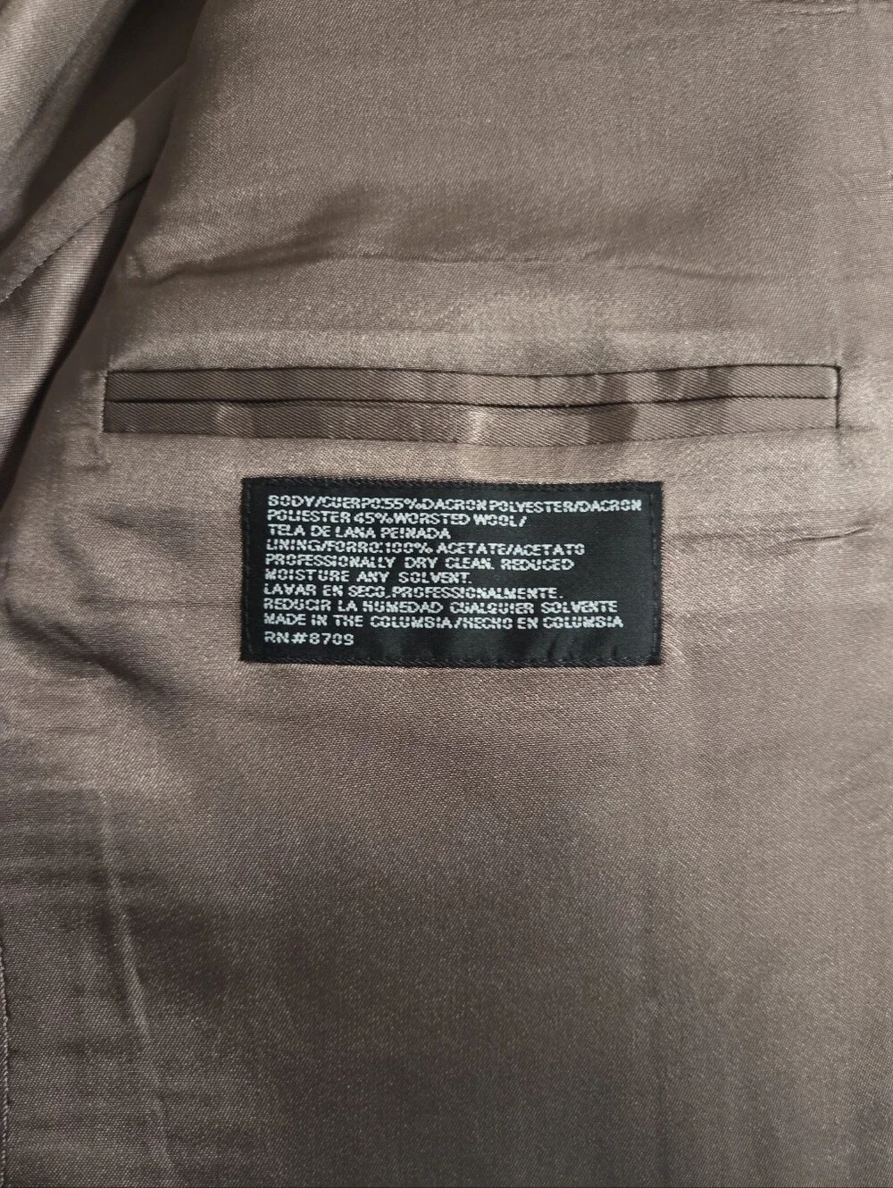 Stafford Men's Light Brown Two-Button Sport Coat.  46L